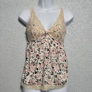Marilyn Monroe Women's Babydoll V Neck Tank Top Size M Lacey Floral Coquette Y2K